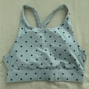 Fabletics Light Blue Polka Dot Sports Bra